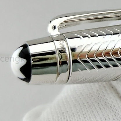 NEW Montblanc Meisterstück 163 Silver Classique Rollerball Pen – Luxury Writing Instrument with Box