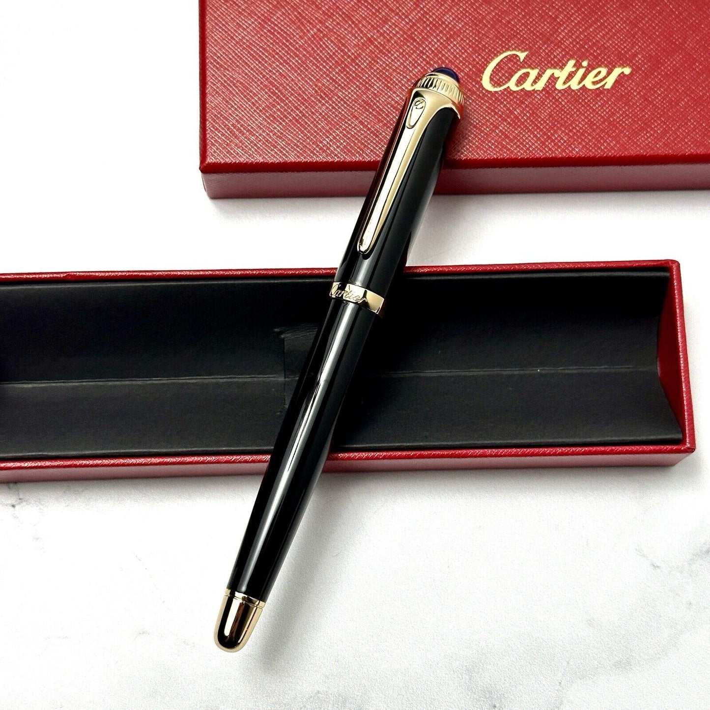 Cartier Black & Gold Executive Rollerball Pen – Rare VIP Luxury Gift-Limited Edition