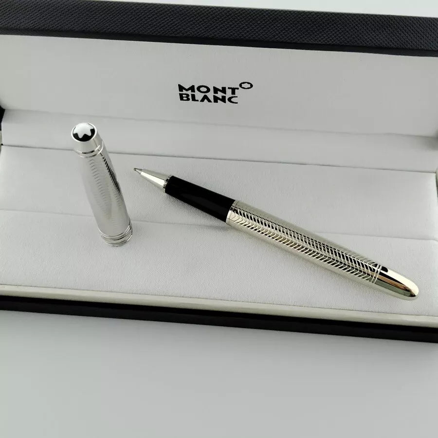 NEW Montblanc Meisterstück 163 Silver Classique Rollerball Pen – Luxury Writing Instrument with Box