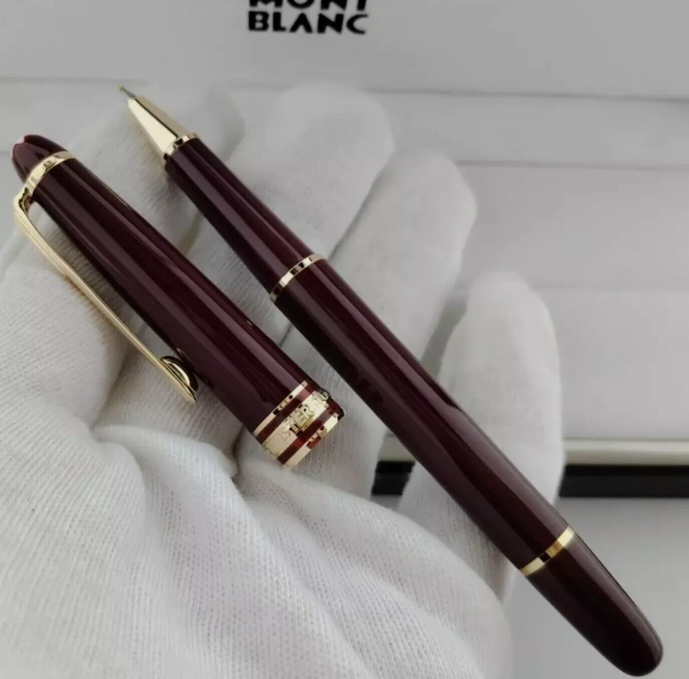 NEW Montblanc Meisterstück Classique 163R Red Rollerball Pen – Gold Trim | Luxury Writing Instrument