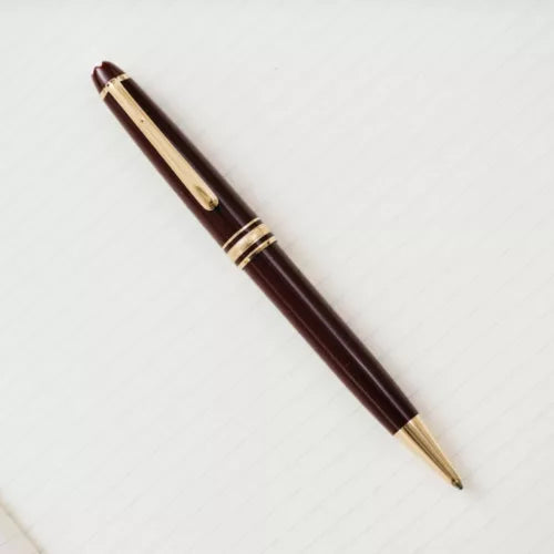 Montblanc Meisterstück Classique 164R Burgundy Red Ballpoint Pen – Gold Trim, Luxury Writing