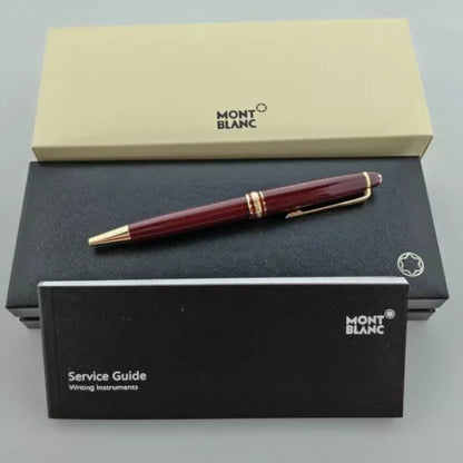 Montblanc Meisterstück Classique 164R Burgundy Red Ballpoint Pen – Gold Trim, Luxury Writing