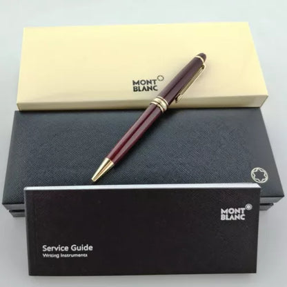 Montblanc Meisterstück Classique 164R Burgundy Red Ballpoint Pen – Gold Trim, Luxury Writing