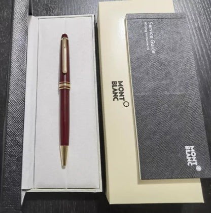 Montblanc Meisterstück Classique 164R Burgundy Red Ballpoint Pen – Gold Trim, Luxury Writing