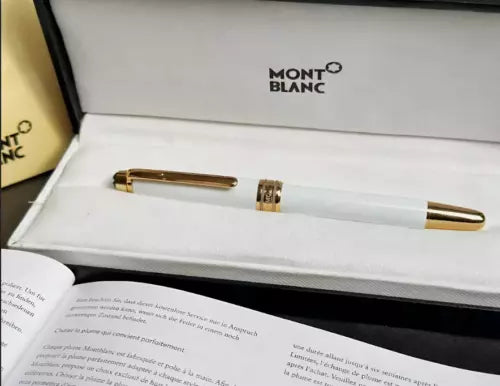 Montblanc Meisterstück M163 White & Gold Rollerball Pen – Luxury VIP Gift, New in Box