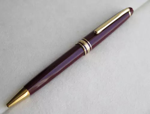 Montblanc Meisterstück Classique 164R Burgundy Red Ballpoint Pen – Gold Trim, Luxury Writing