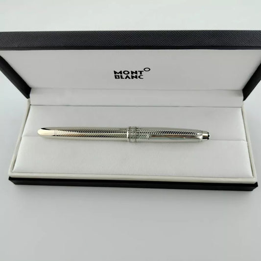 NEW Montblanc Meisterstück 163 Silver Classique Rollerball Pen – Luxury Writing Instrument with Box